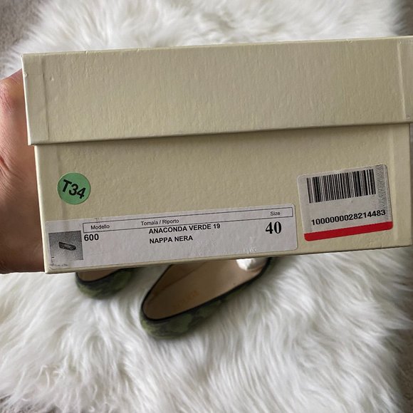 Rouge Italian made green python flats, 9 - Picture 4 of 7